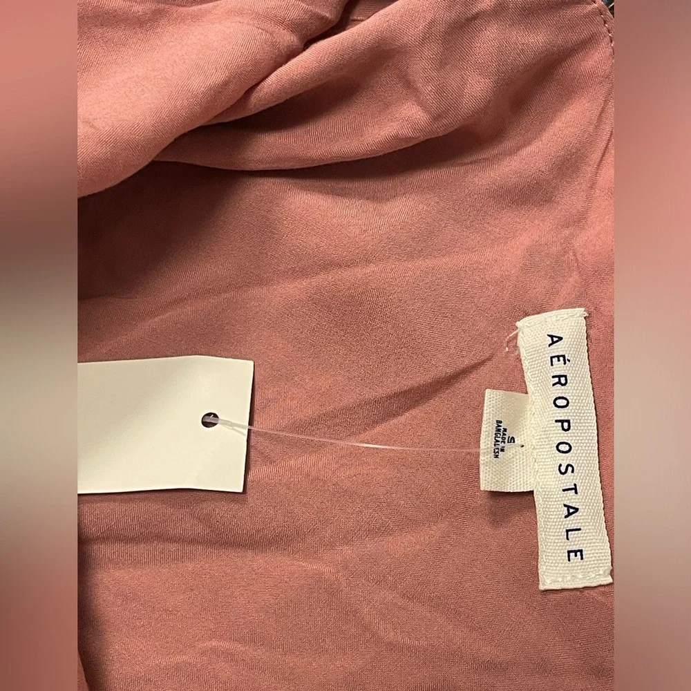 NWT Aeropostale dusty rose plaid slip dress S - Picture 5 of 8